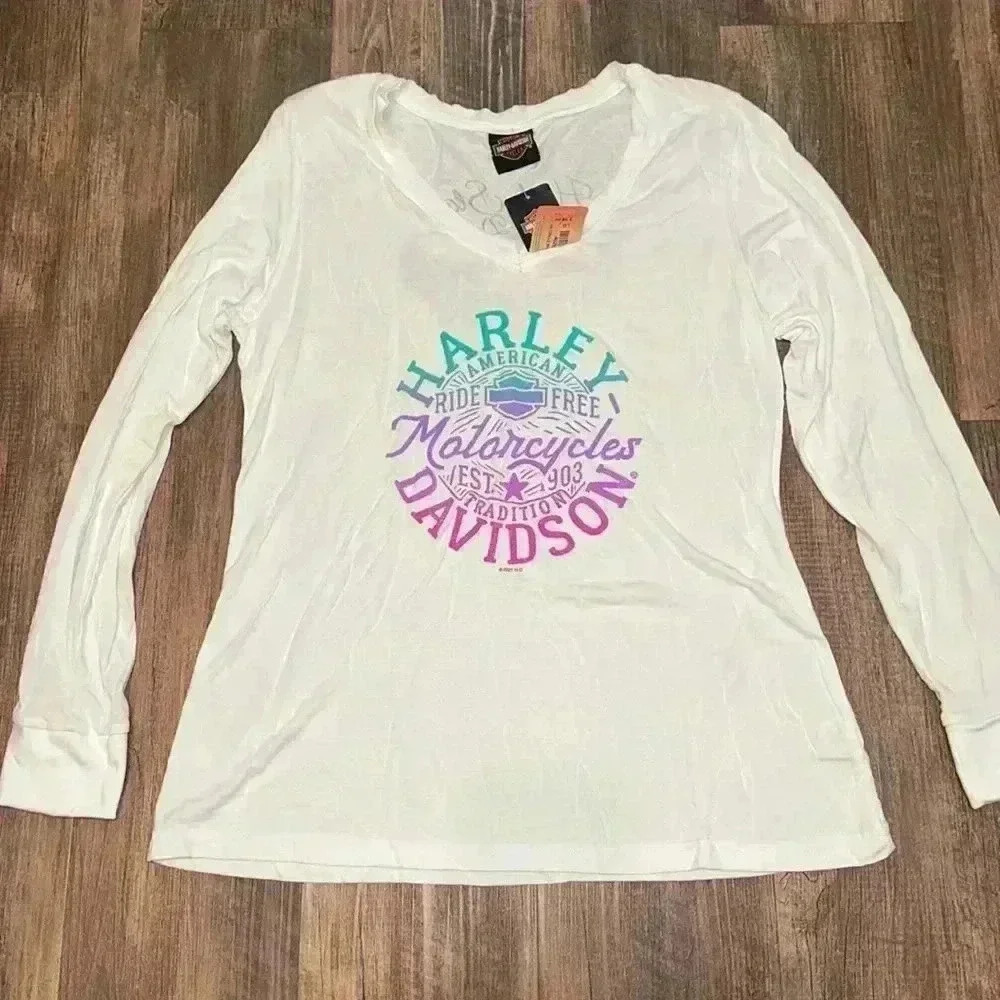 Harley Davidson Women's 2021 Circle Wings Shirt‎ size L NWT
